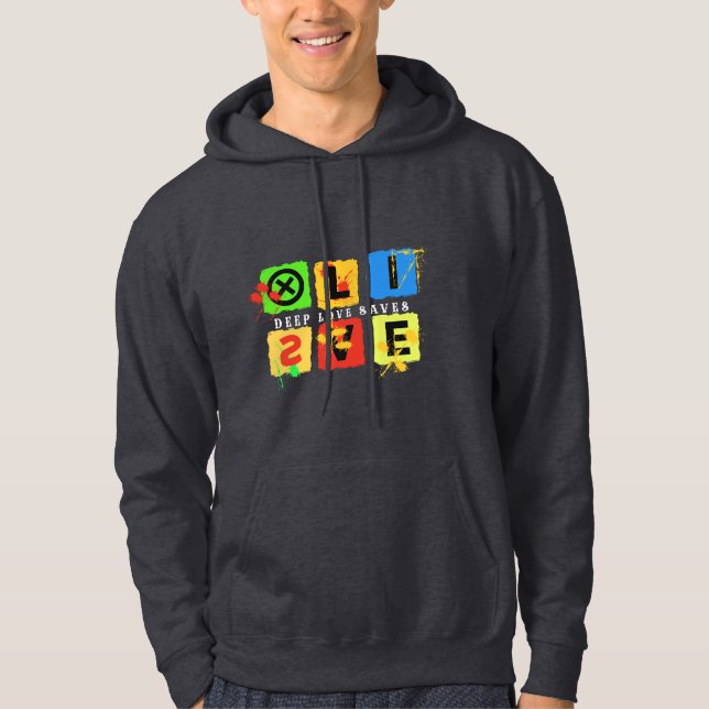DEEP KÄRLEK SAVES LIVES HOODIE (Framsida)