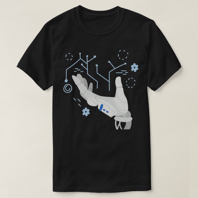 Deep Learning Robot Hand AI Programming Ingenjör G T Shirt (Design framsida)