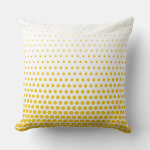 Deep Lemon Polka Dot Modern White Kudde