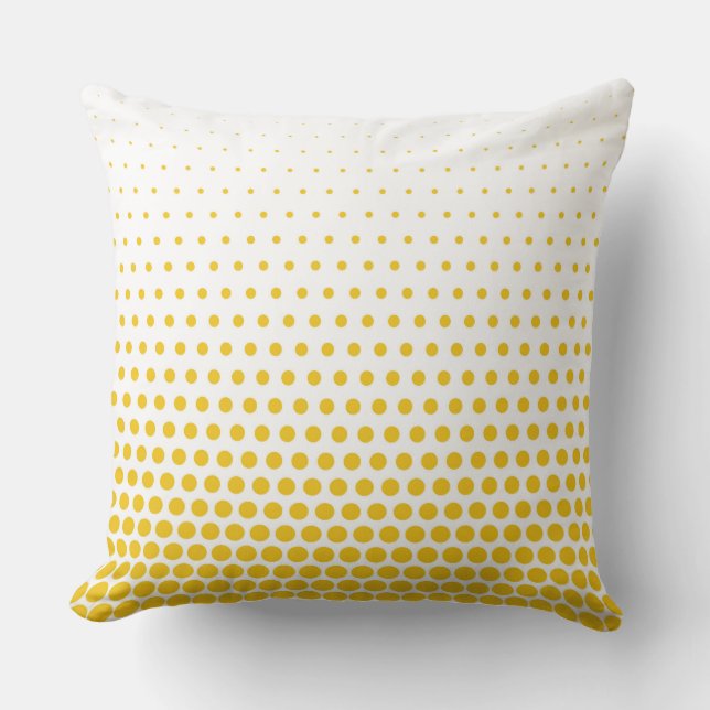 Deep Lemon Polka Dot Modern White Kudde (Framsida)