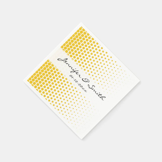 Deep Lemon Polka dots Modern White Pappersservett (Hörn)