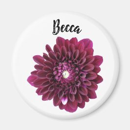 Deep Lila Dahlia Flower Personlig Magnet