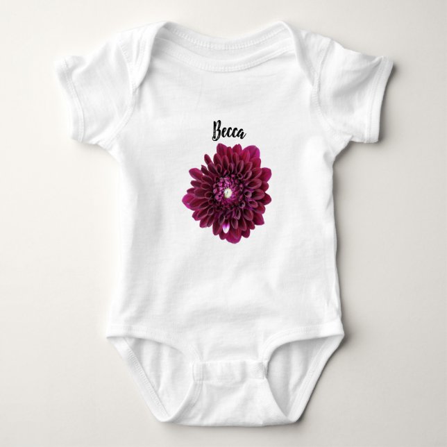 Deep Lila Dahlia Flower Personlig T Shirt (Framsida)