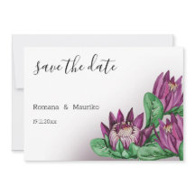 Deep Lila Kung Protea Watercolor Art