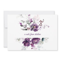 Deep Lila Peonies Note Card