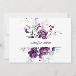 Deep Lila Peonies Note Card Anteckningskort