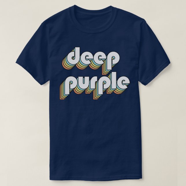 Deep Lila Retro Regbow Typography Faded Stil T Shirt (Design framsida)