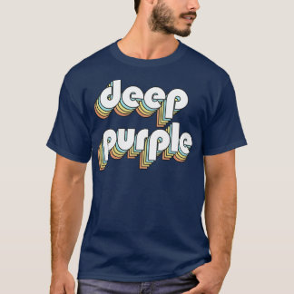 Deep Lila Retro Regbow Typography Faded Stil T Shirt
