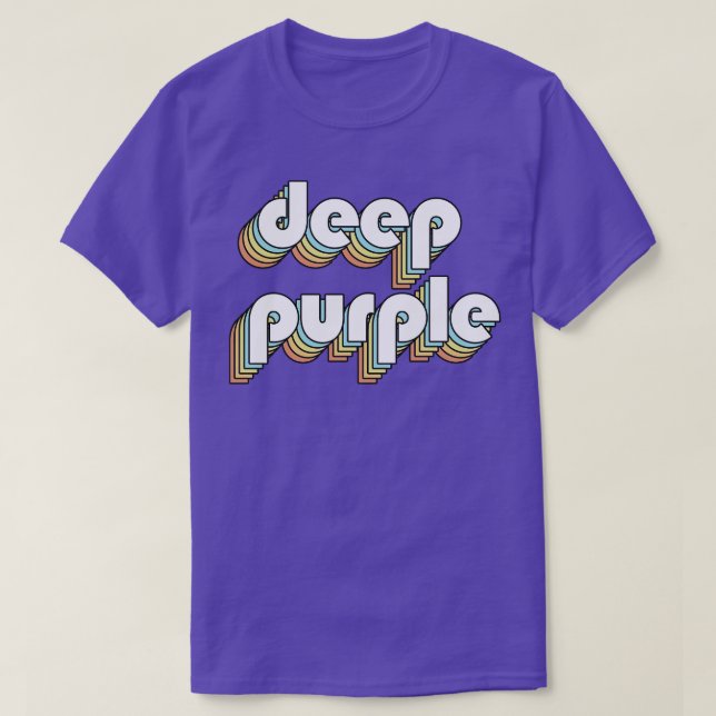 Deep Lila Retro Regbow Typography Faded Stil T Shirt (Design framsida)