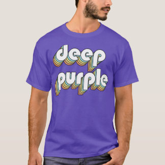 Deep Lila Retro Regbow Typography Faded Stil T Shirt