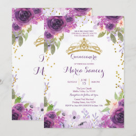 Deep Lila Ro Mis Quince-inbjudan Inbjudningar