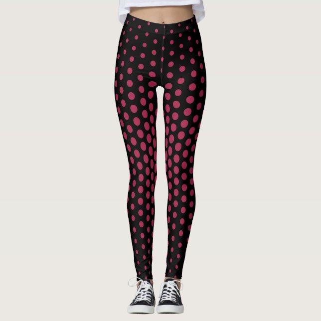 Deep Lila Techno Dot Mönster Leggings (Framsida)