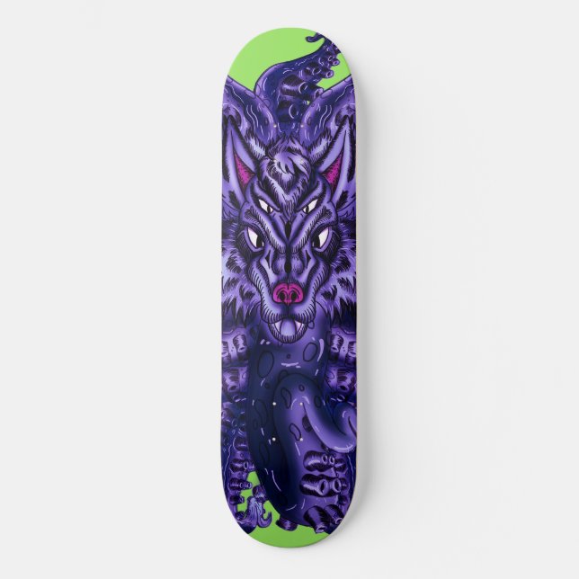 Deep Lila Varg Tulu Mini Skateboard Bräda 18,5 Cm (Framsida)