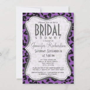 Deep Lilac Leopard Animal Print Inbjudningar