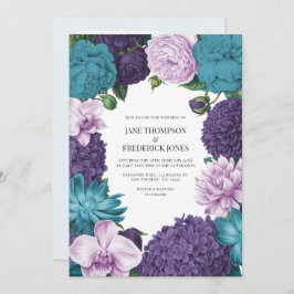 Deep Marine, Slate Orchid & Cloud Lilac Wedding Inbjudningar