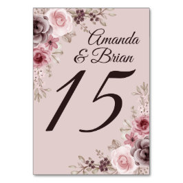 Deep-Maroon Bröllop 1980 Bordsnummer