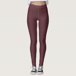 Deep Maroon Solid Färg Leggings