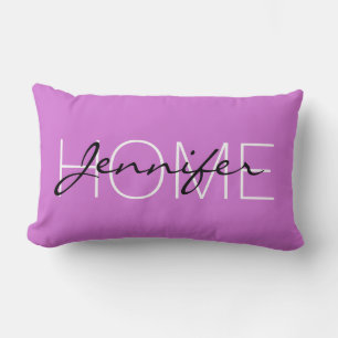 Deep Mauve färg Home monogram Lumbarkudde