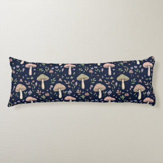 Deep Navy Fungi Seamless Moody Dark Academia Kroppskudde