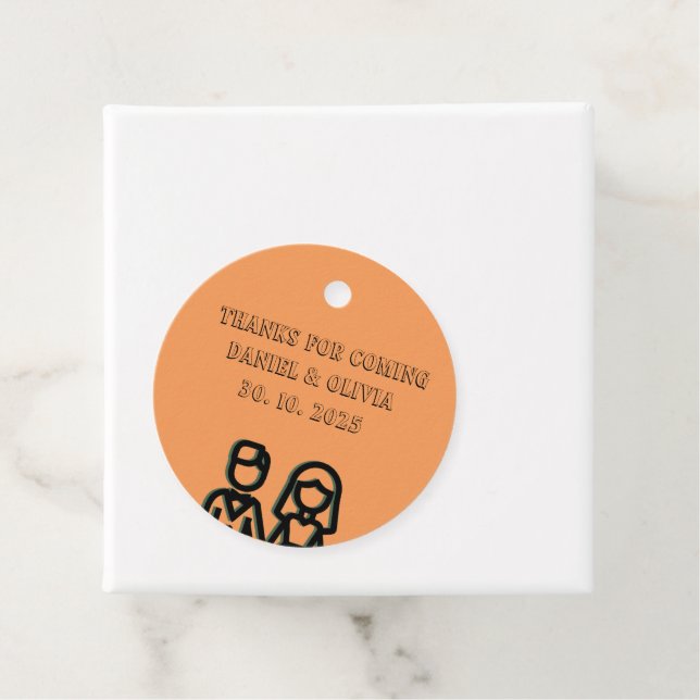 Deep Orange Bröllop Gåvor Etiketter (På plats)