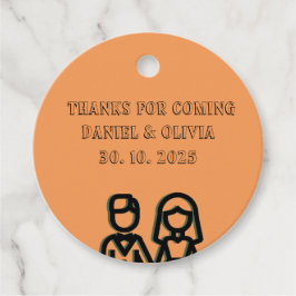 Deep Orange Bröllop Gåvor Etiketter