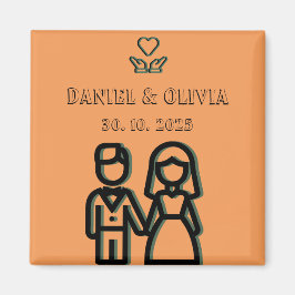 Deep Orange Bröllop Magnet