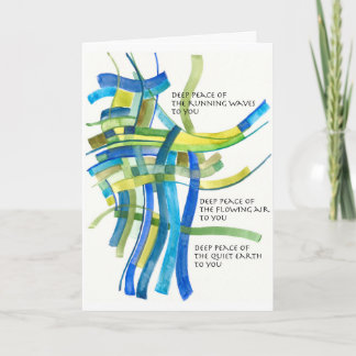 Deep Peace Watercolor Irish Blessing Notecard Kort