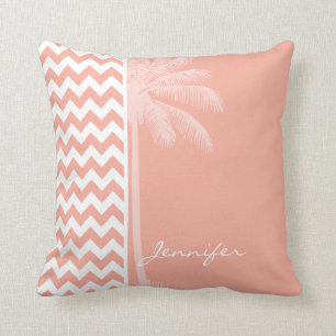 Deep Peach Chevron, Sommar Handflatan Kudde