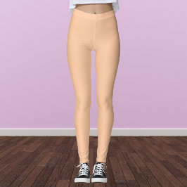 Deep Peach Solid Färg Leggings