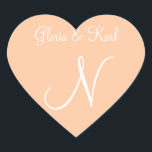 Deep Peach your own Brev bjudande in Hjärtformat Klistermärke<br><div class="desc">Designer Bröllop Monogram Kuvertförseglingar - DIY Par frågar mycket ofta: vad är prisa för en försegling med ett monogram kuvert? Dessa monogram och det bedövande Bröllop Monogram Inbjudan Sälar är bara höger för bröllop Monogram utöver andra bröllopsinbjudningar. - När ska bröllopsinbjudningar skickas? - Er inbjudan till Brev för Bröllop Monogram...</div>