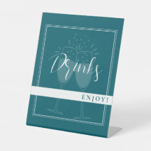 Deep Petrol Anpassningsbar Drinks Party Sign