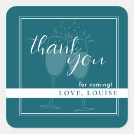 Deep Petrol Tack Sticker Fyrkantigt Klistermärke