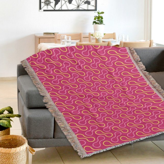 Deep Pink Double Bubble Pattern Throw Blanket Filt (Skapare uppladdad)