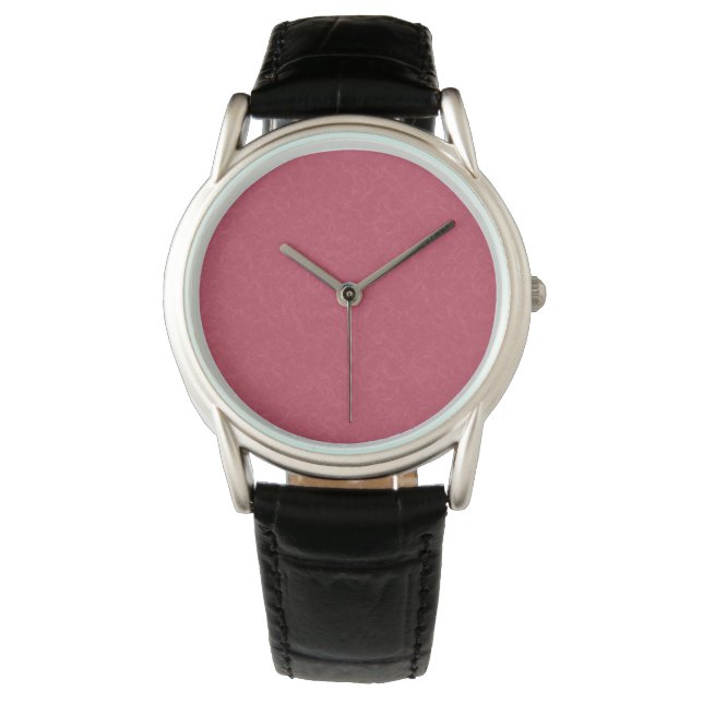 Deep pink  textured swirling  pattern armbandsur (Framsida)