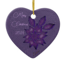 Deep Plum Straws/ Deep Plum Poinsettia Ceramic O