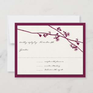Deep Plum Wildblomma Gren Bröllop OSA Kort