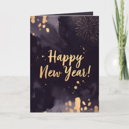 Deep Purple Strokes-New Year's Card Helgkort