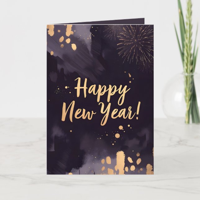 Deep Purple Strokes-New Year's Card Helgkort (Framsida)