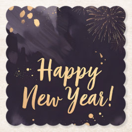 Deep Purple Strokes-New Year's Card Underlägg Papper