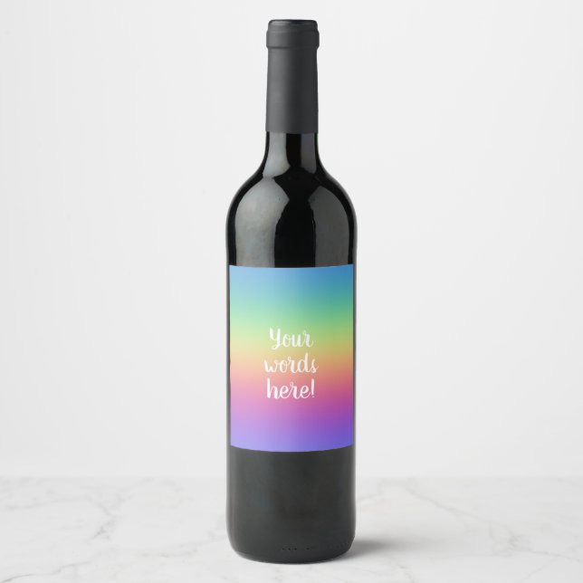 Deep Rainbow-övertoning Vinflaska Etikett (Framsida)