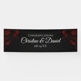 Deep Red Blommigt Elegant Gothic Bröllop