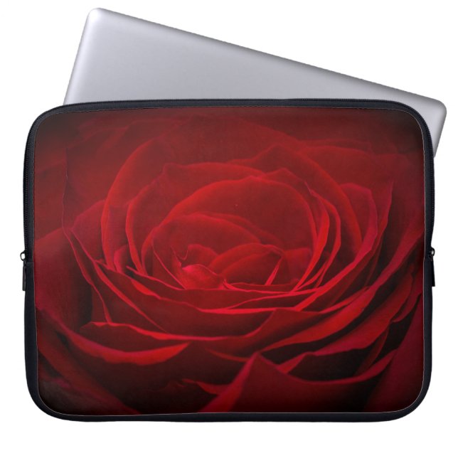 Deep Red Blood Ro on Black Laptop Fodral (Framsidan)