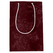 Deep Red Burgundy Blommigt