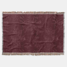 Deep Red Burgundy Floral Christmas Filt
