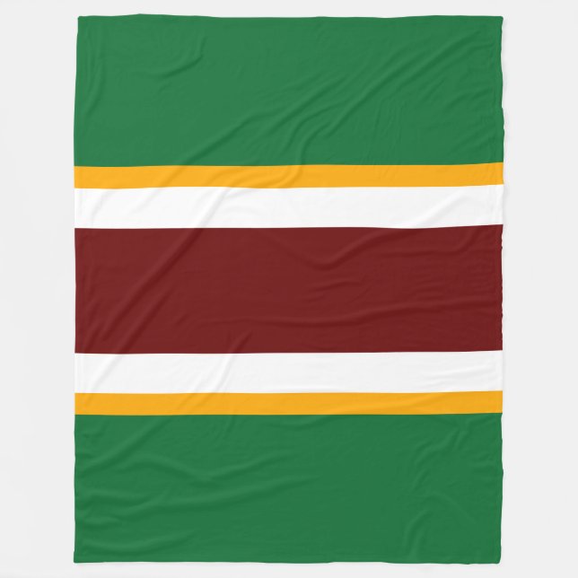 Deep Red Camp Grönt White Gult Tävla Rand Fleecefilt (Framsidan)