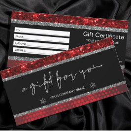 Deep Red Faux Glitter Ljus Gift Certificate