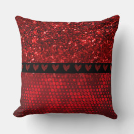 Deep Red Faux Glitter Ljus Kudde