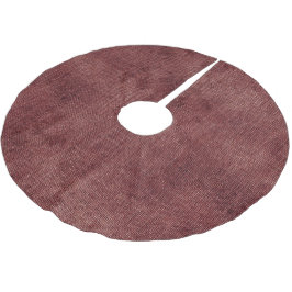 Deep Red Faux Linen (linenutseende) Julgransmatta Borstad Polyester