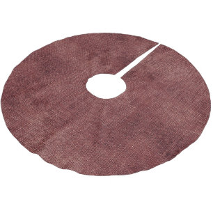 Deep Red Faux Linen (linenutseende) Julgransmatta Borstad Polyester