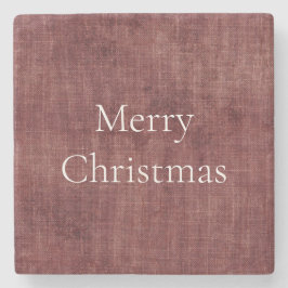 Deep Red Faux Linen (linenutseende) Stenunderlägg